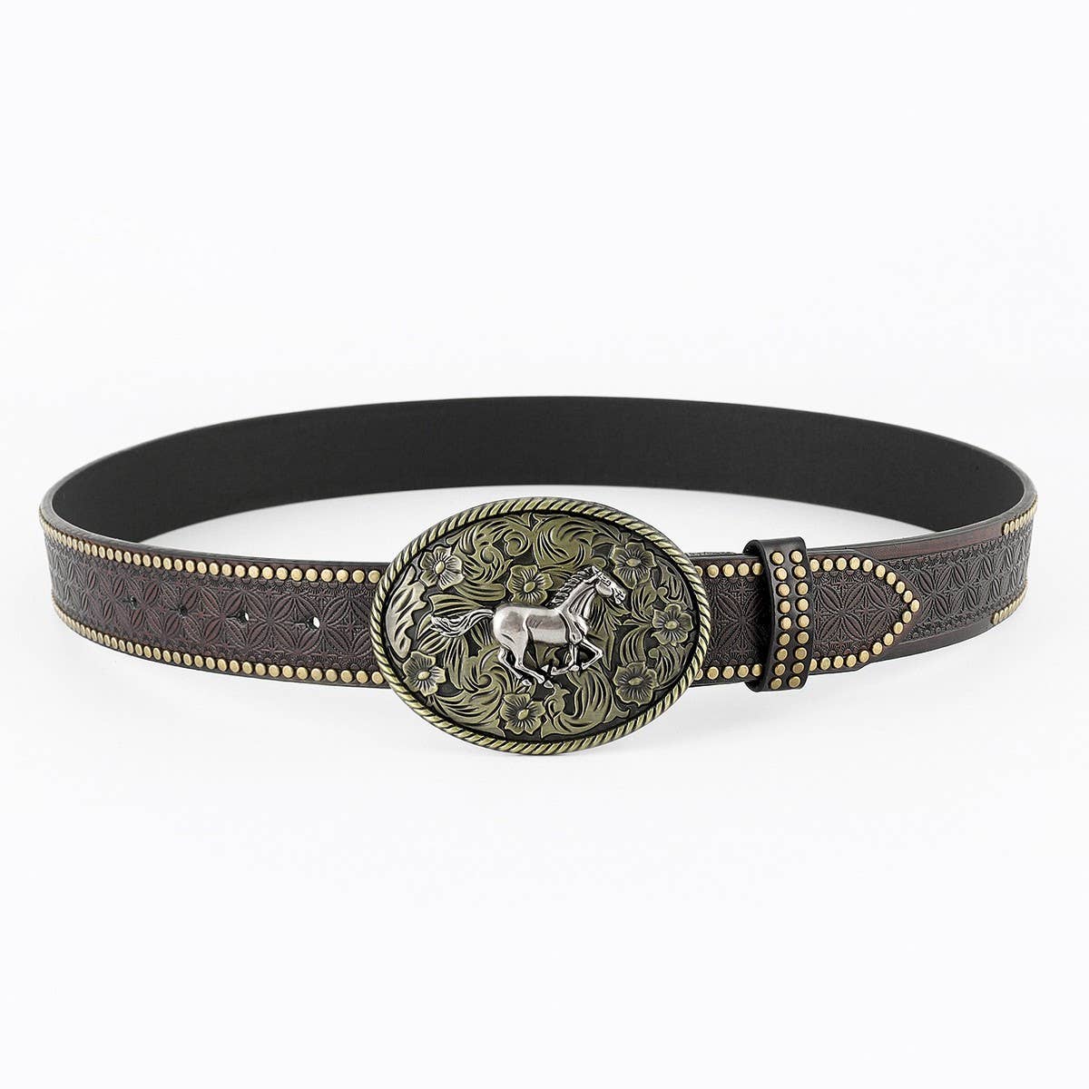 CLASSIC MENS PUNK EMBOSSED LEATHER BELT_CWABE0411