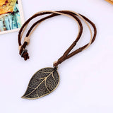 Vintage Creative Leaf Leather Necklace_Cwmm4622