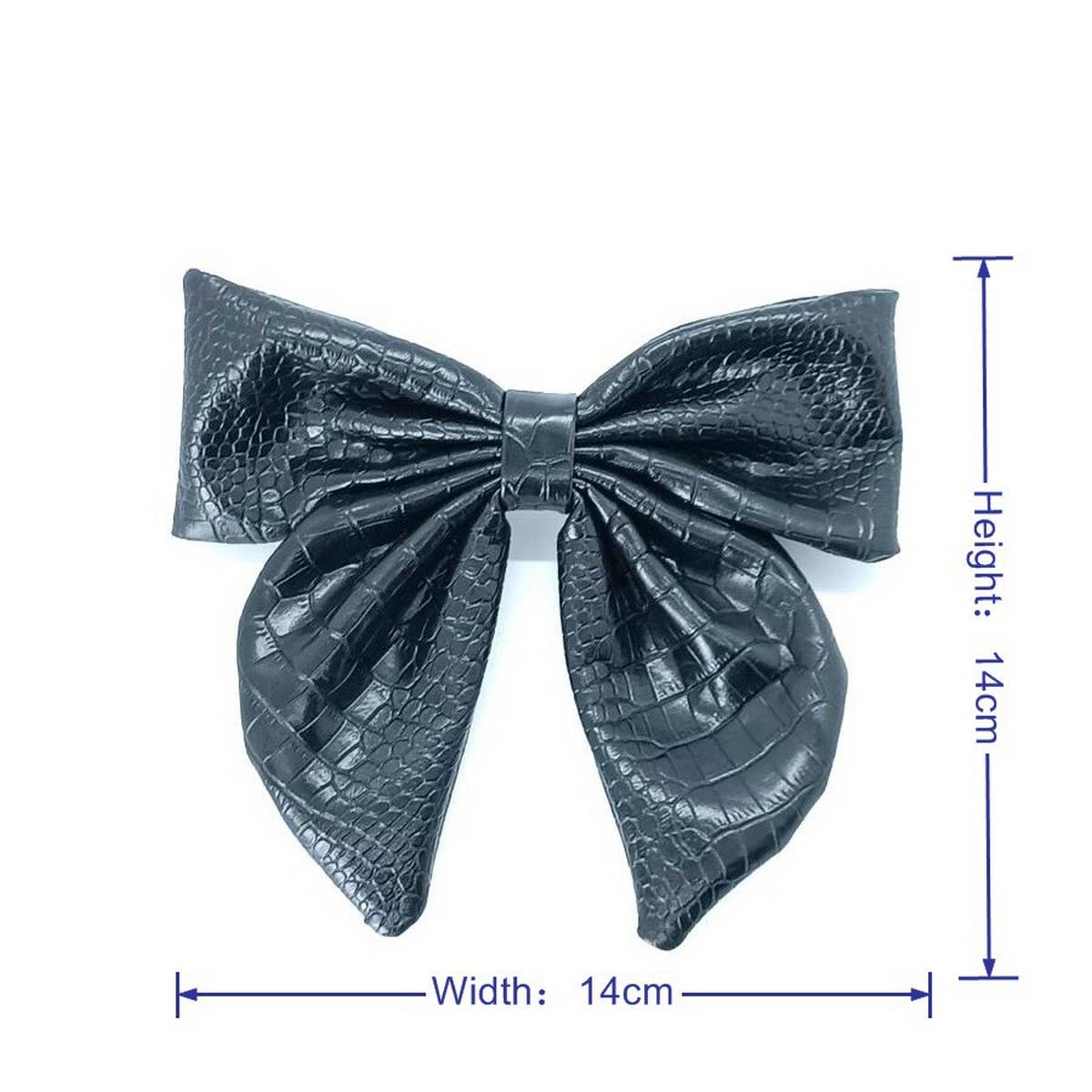 ELEGANT CROC PU LEATHER BOW HAIR CLIP_CWAHA6350