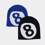 SIMPLE BLACK SIZE 8 JACQUARD KNITTED HAT_CWAH1598