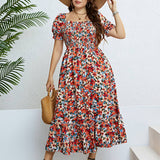 SLIM FIT FLORAL DRESS OFF SHOULDER SUMMER_CWDMD5968