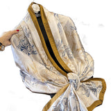 Lightweight Satin Square Scarf For Sun Travel Wr