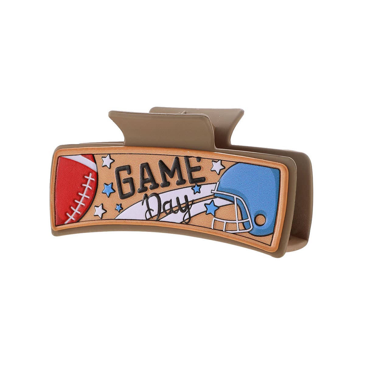Football Letters Pu Leather Hair Clip Accessories_Cwasc1614