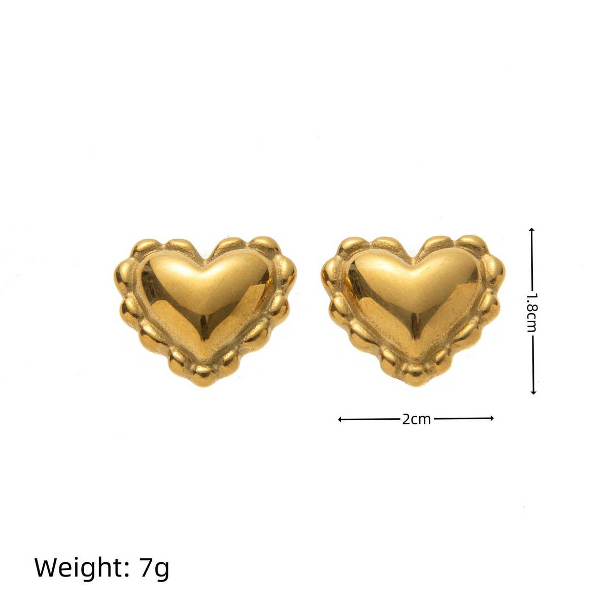 Trendy Irregular Heart Pearl Earrings 18K Gold