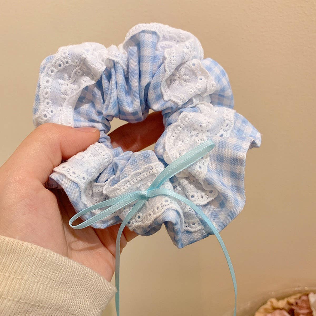 LACE BOW SQUARE SCARF HAIRBAND HAIR ACCESSORY_CWAHA3705