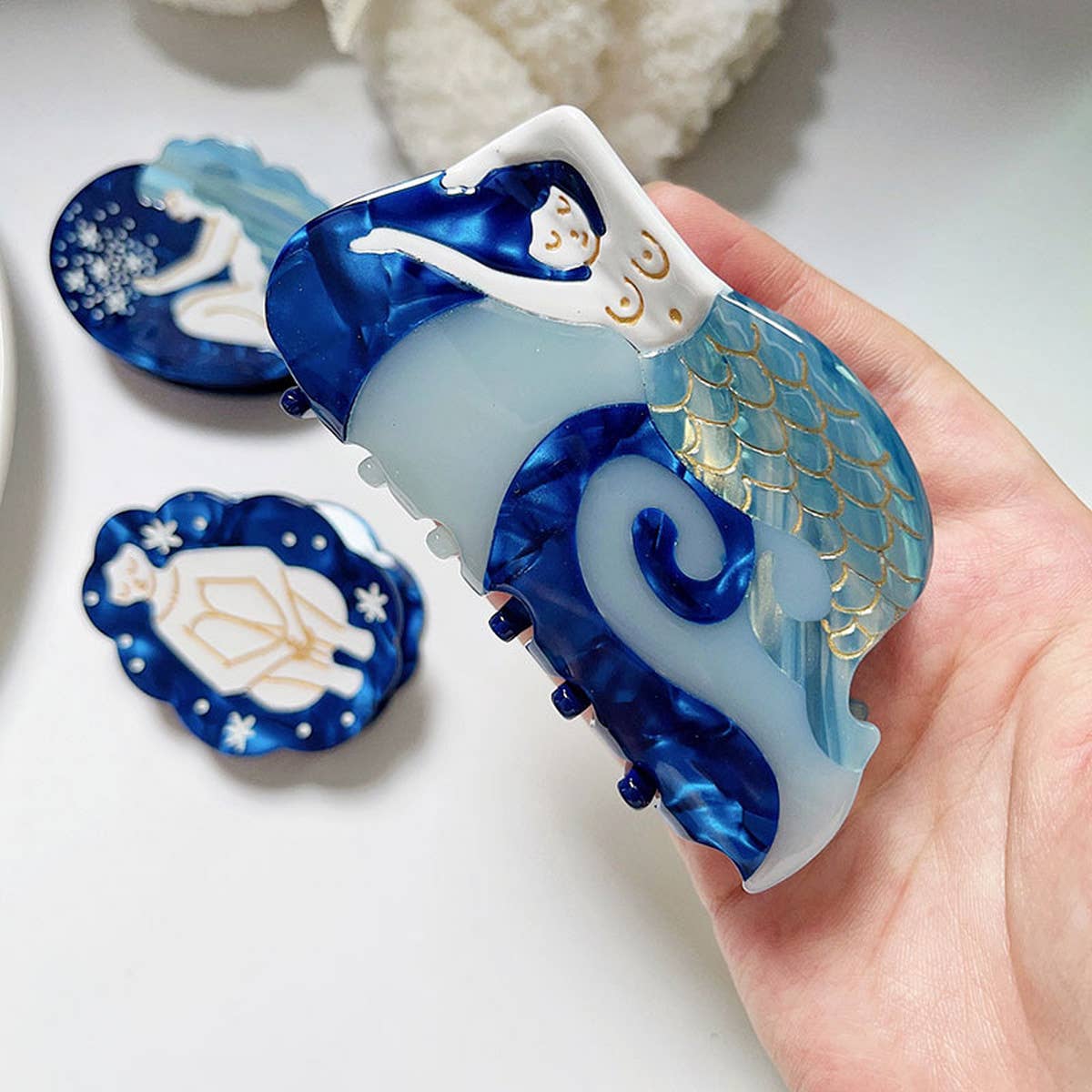 MERMAID PLANET HAIR CLAW DREAMY CUTE GIRL CLIP_CWAHA1339