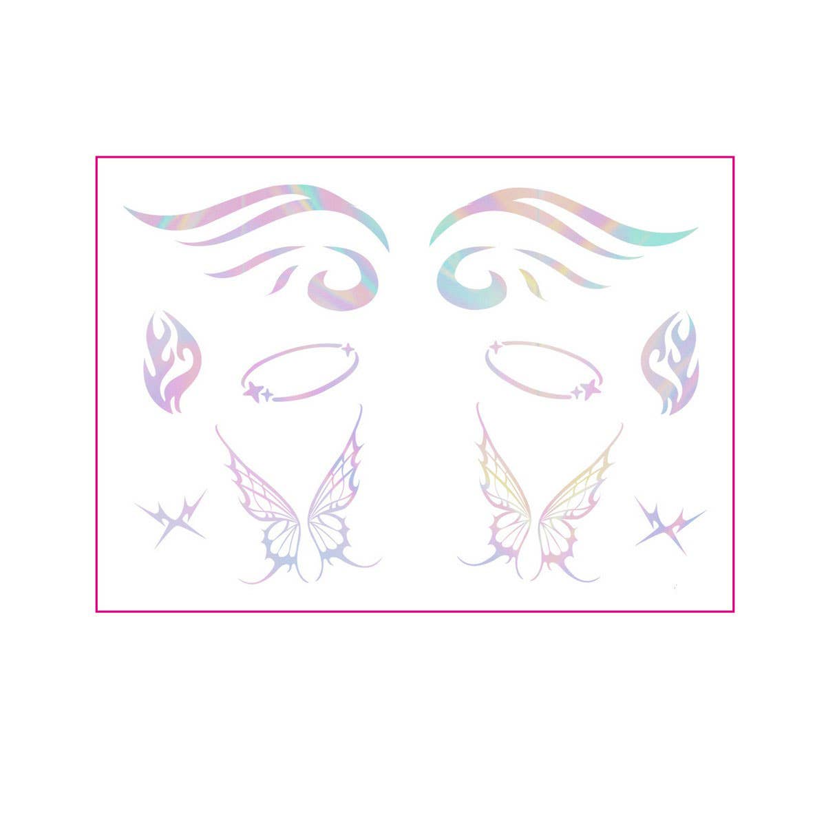 HOLOGRAPHIC EYELINER TATTOOS BUTTERFLY MAKEUP_CWMM8392