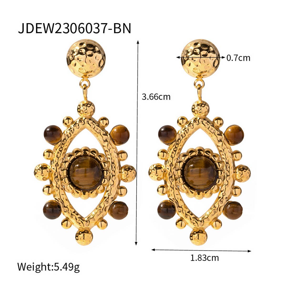 LIGHT LUXURY LACE HOLLOW TIGER EYE STONE EARRINGS_CWASC1683