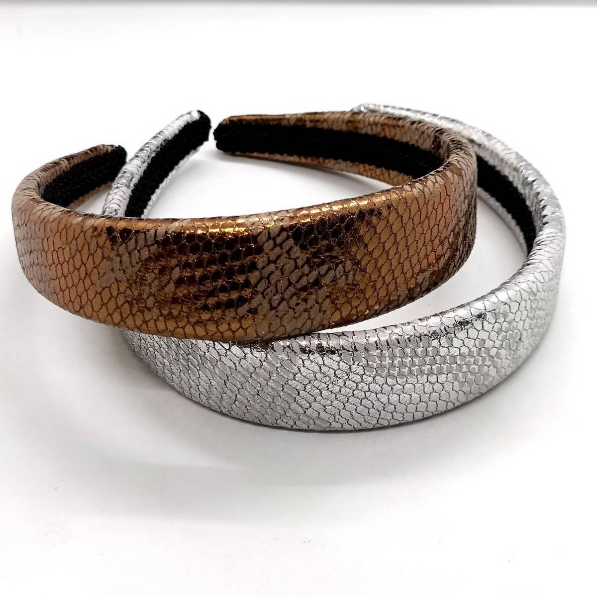 Vintage Gold Snake Print Wide Padded Headband