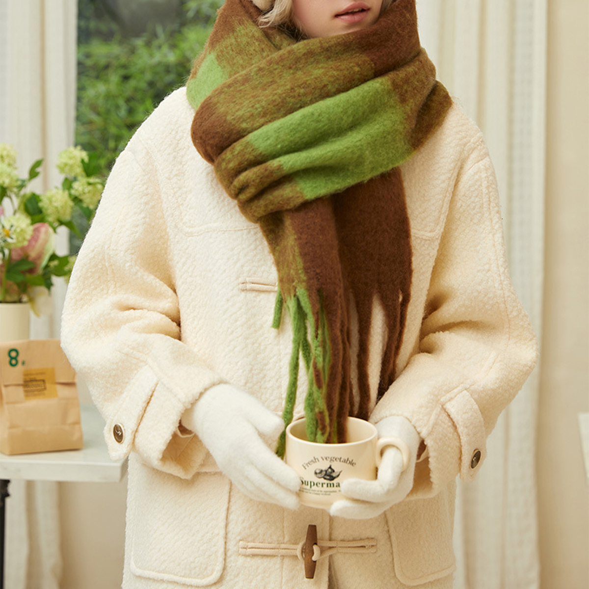 SOFT LUXURY BRUSHED SCARF WINTER COMMUTER WRAP_CWASC2700