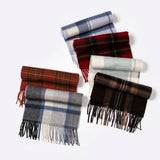 100% WOOL PLAID SCARF RED CHECK WINTER WARMTH_CWASC2325