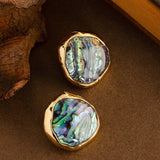 NATURAL ABALONE SHELL SILVER NEEDLE EARRINGS_CWMM4295