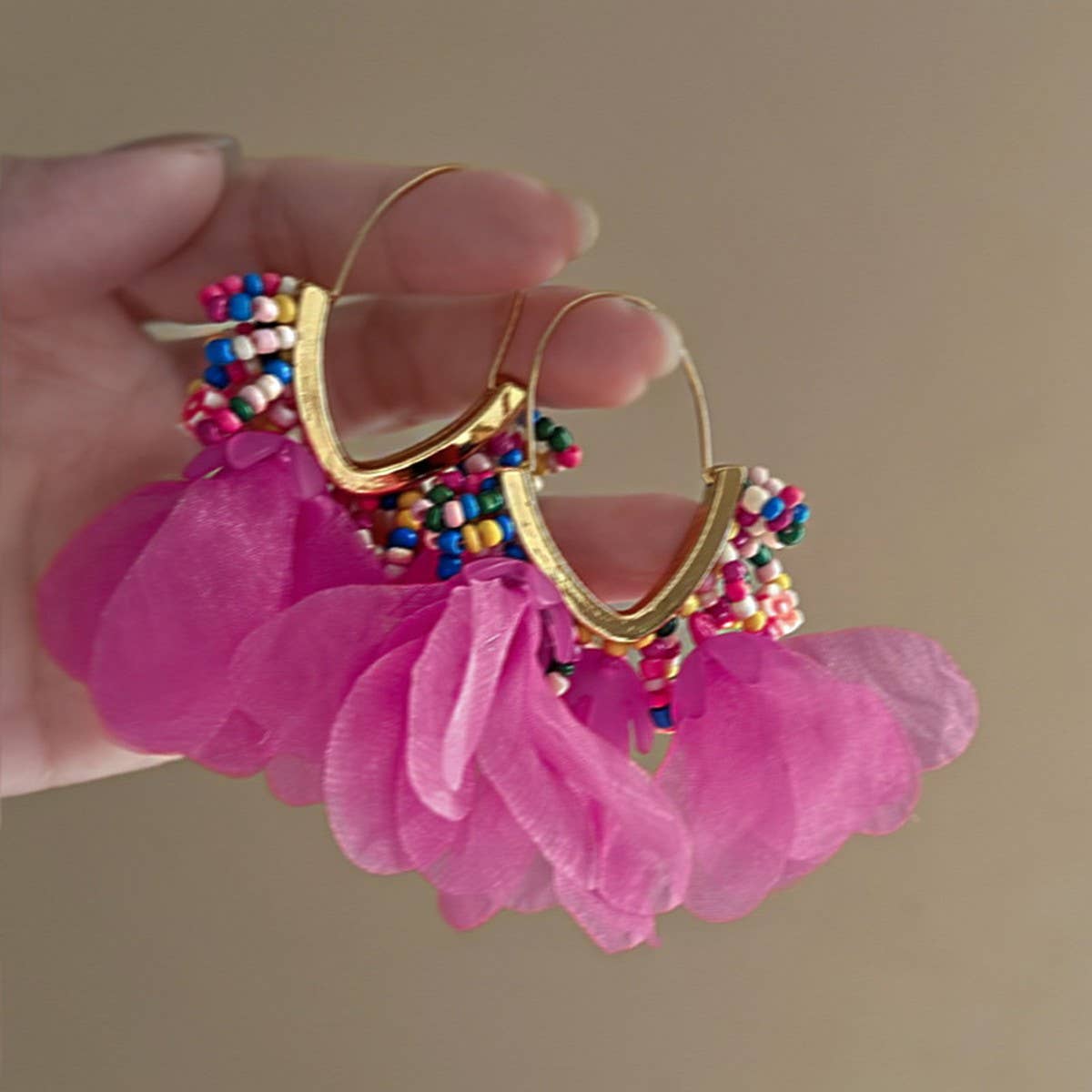 FLOWER TASSEL EARRINGS PERSONALITY EARRINGS_CWAJE2361