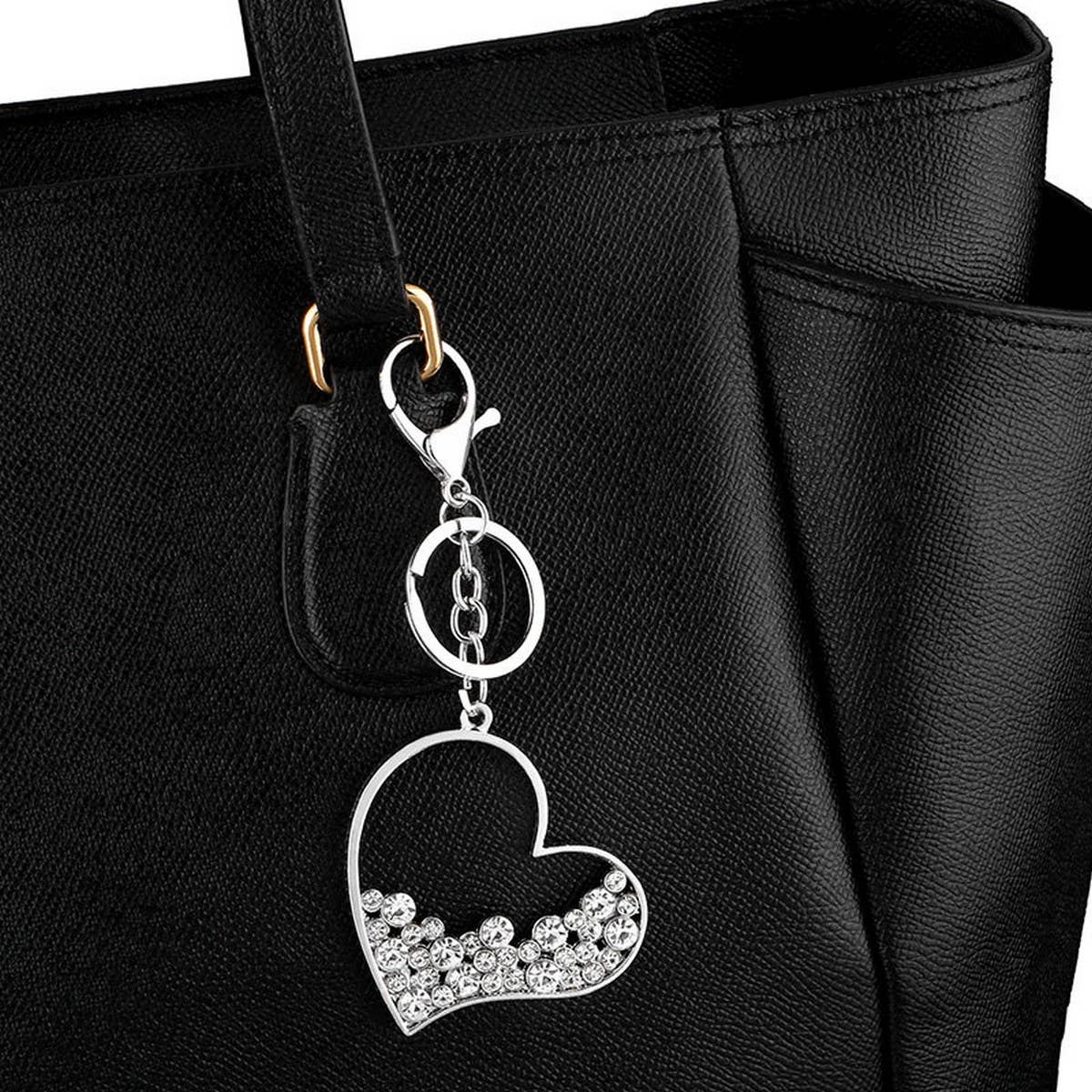 RHINESTONE SPARKLY HEART KEYCHAIN_CWAJE0956