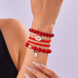 COLORFUL DIAMOND STUDDED SNOWFLAKE ELASTIC BEADS_CWAJE2382