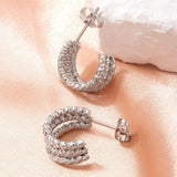 Vintage Multi-Layer C-Shaped Titanium Steelearrings_Cwmm3617