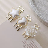 Metal Pearl Hairpin Bangs Clip Duckbill Clip