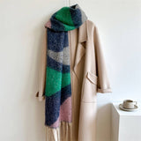 COLORBLOCK WINTER SCARF THICK WARM UNISEX WRAP_CWASC0969