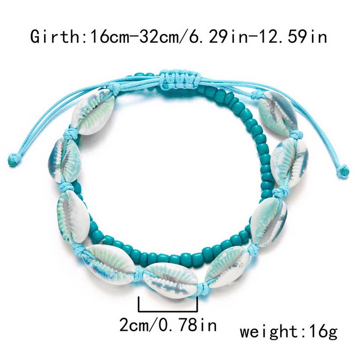 HAND WOVEN BEACH COLORED SHELL RICE BEAD BRACELET_CWAJE2426