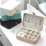 NEW SOLID COLOR DOUBLE LAYER JEWELRY STORAGE BOX_CWAJE1534