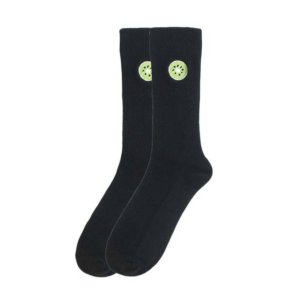 FRUIT EMBROIDERY PATTERN STOCKINGS CREW SOCKS_CWAH1116