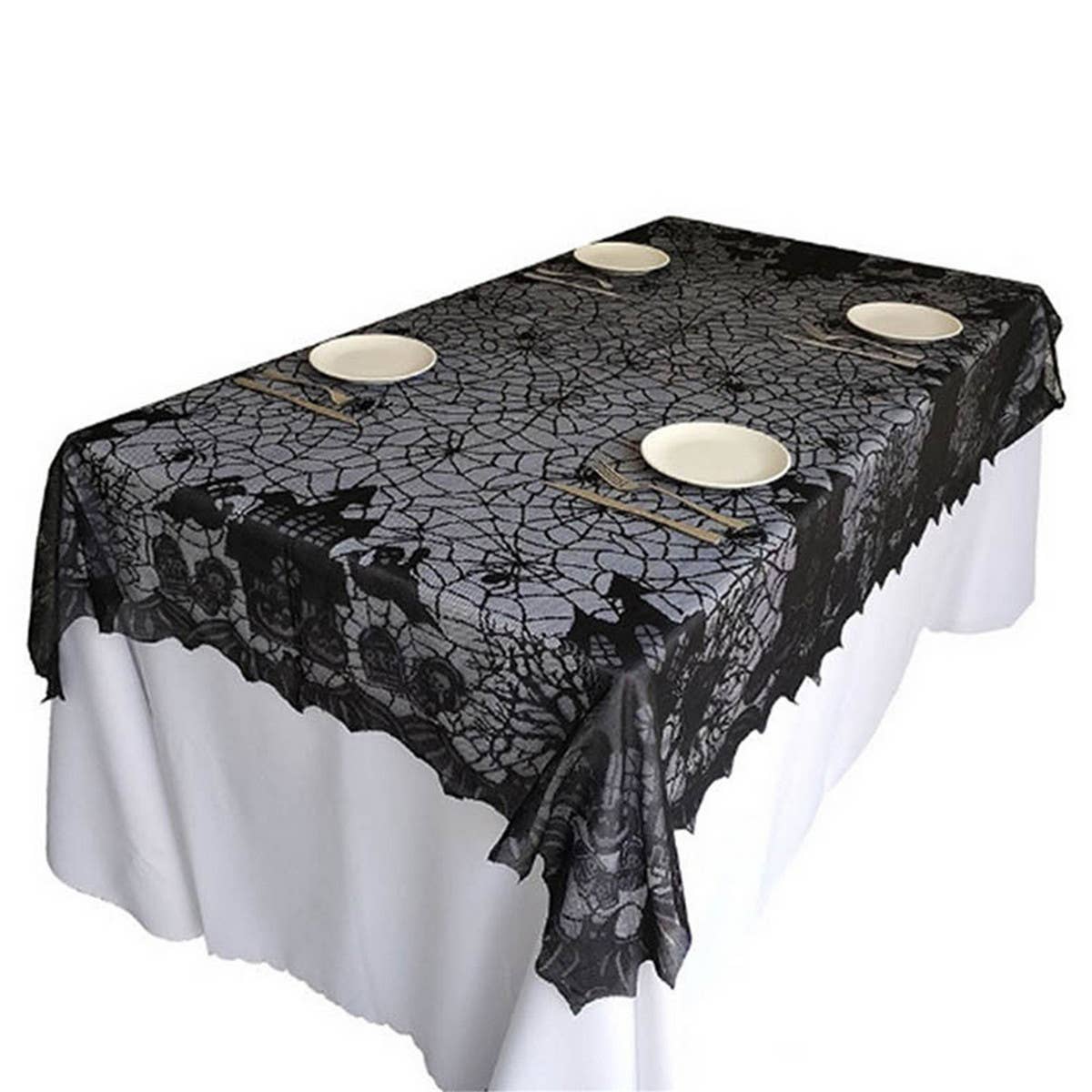 HALLOWEEN BLACK LACE TABLECLOTH_CWMM1719