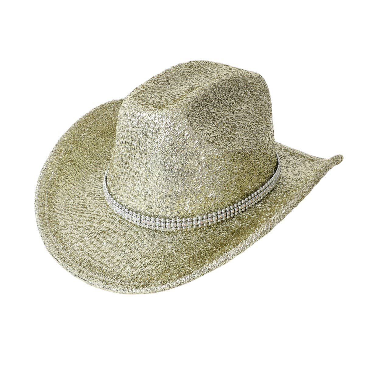 REFLECTIVE RHINESTONE WESTERN HIGH CROWN HAT_CWAH3655