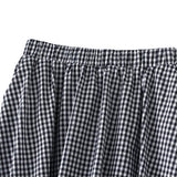 PLAID HIGH WAIST A LINE LANTERN MIDI SKIRT_CWBMS0364