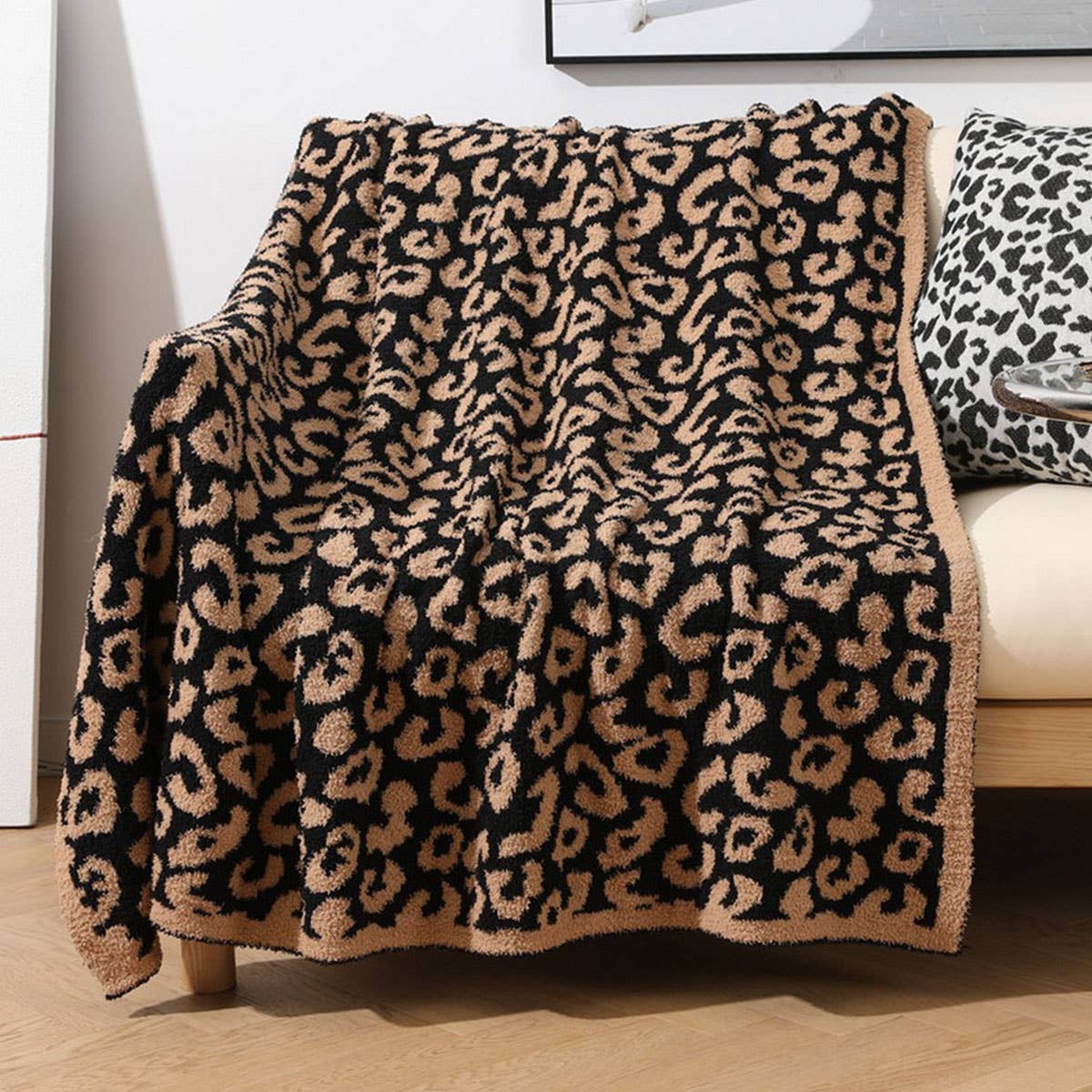 KNITTED LEOPARD PRINT LIGHTWEIGHT SOFA BLANKET_CWMM0213