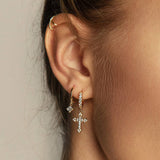 GEOMETRIC CROSS TRENDY FASHION HOOP EARRINGS_CWAJE1732