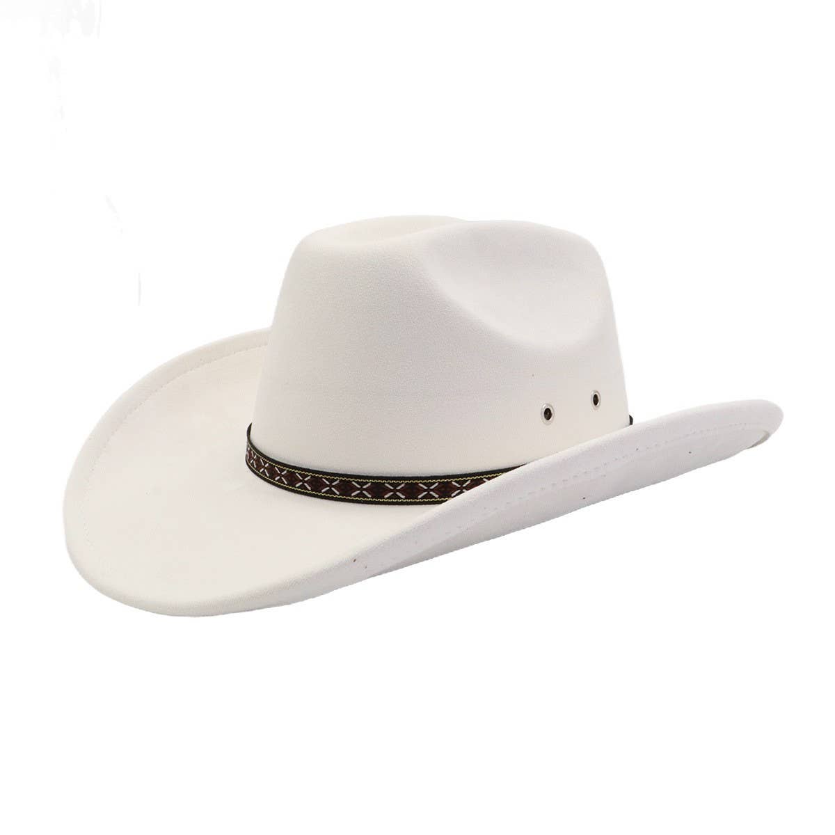 Unisex Soft Suede Western Cowboy Fedora Hat_Cwah04367