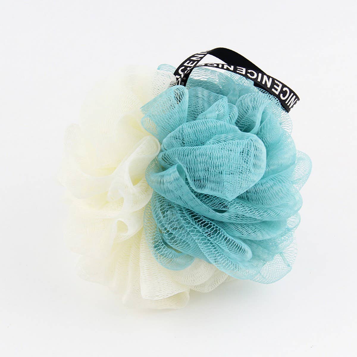 LARGE BATH FLOWER FOAMING NET TWO COLOR BATH POUF_CWMM3334