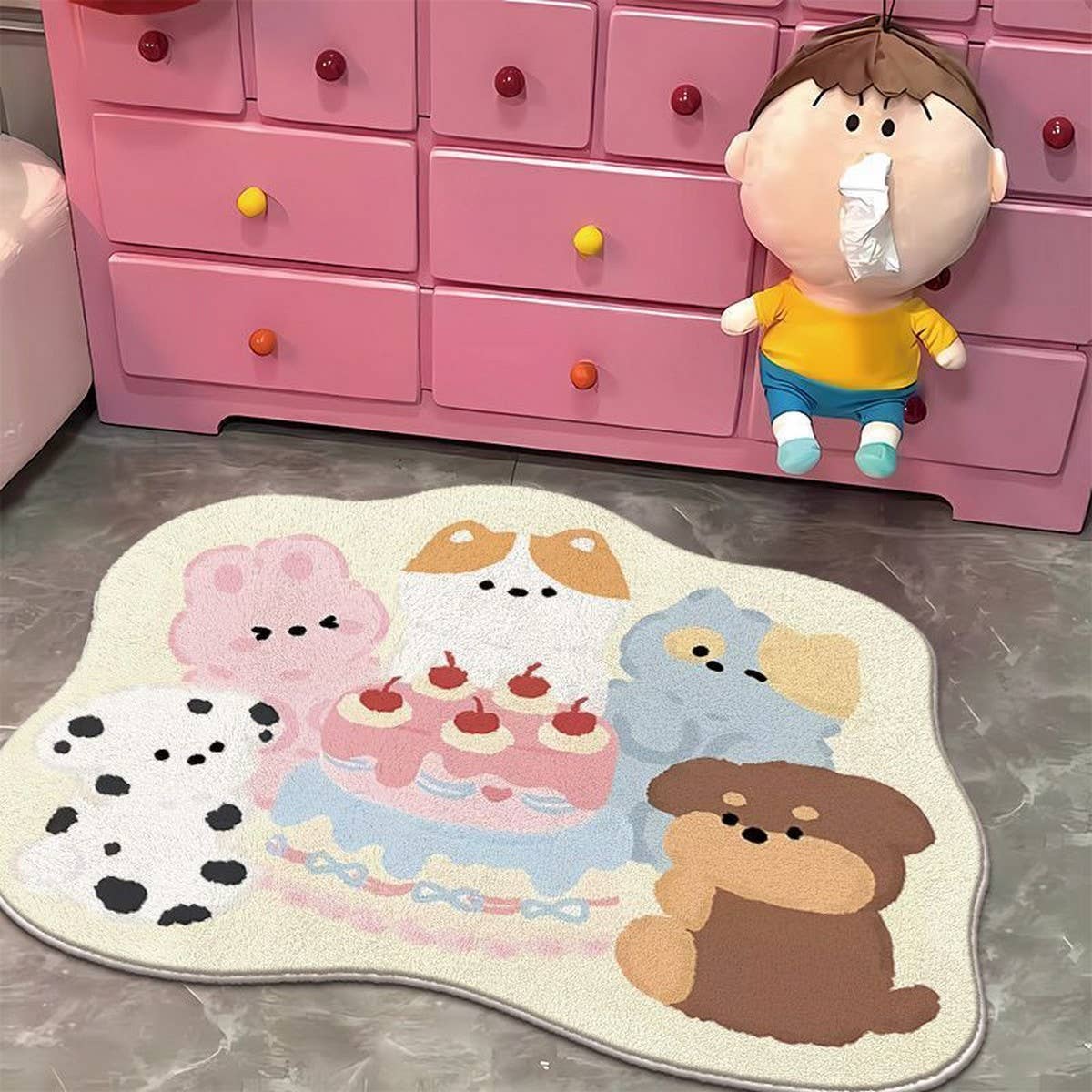 CUTE CAKE FLEECE RUG BEDROOM BATHROOM MAT_CWMM7505