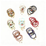 Cwaje05705_Boho Multi Layer Beaded Owl Eiffel Bracelet