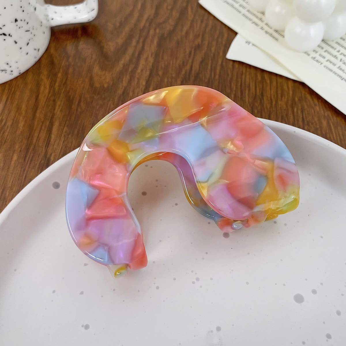 ELEGANT ACETATE HAIR CLAW BACK BUN SHARK CLIP_CWAHA1594