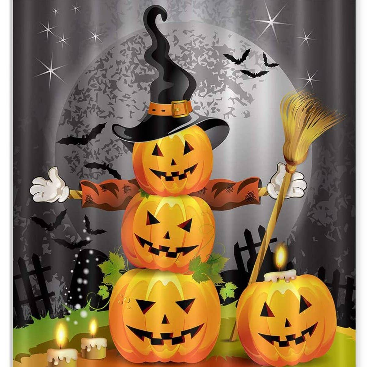 HALLOWEEN THANKSGIVING FLOWER SHOWER CURTAIN_CWMM1803