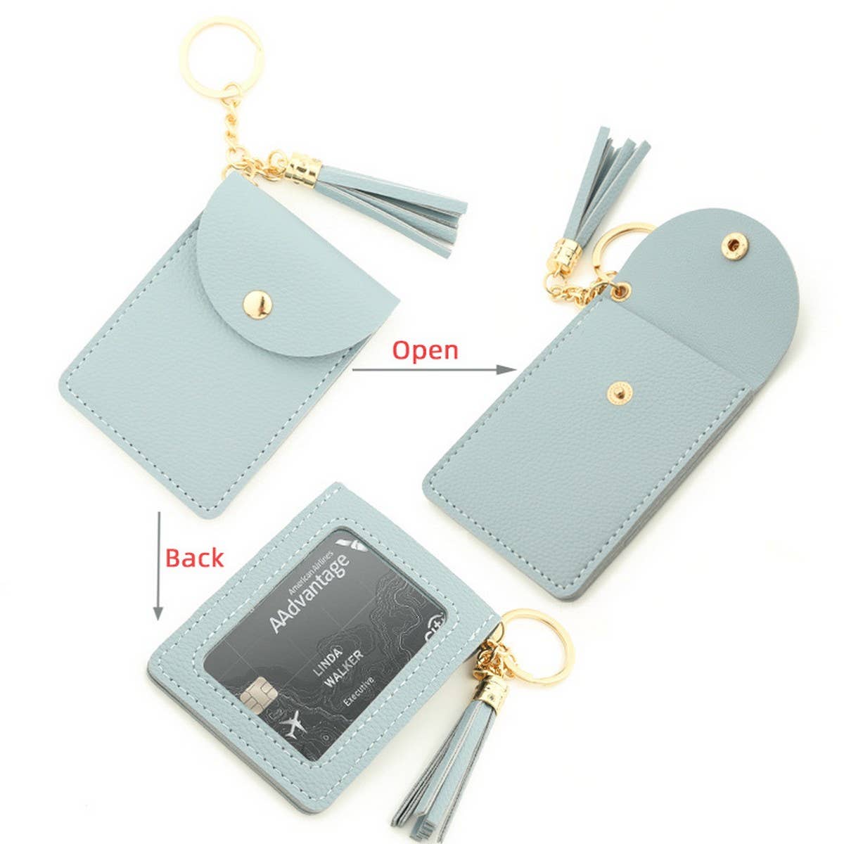PU LEATHER CARD HOLDER WALLET WITH TASSEL_CWAB4963