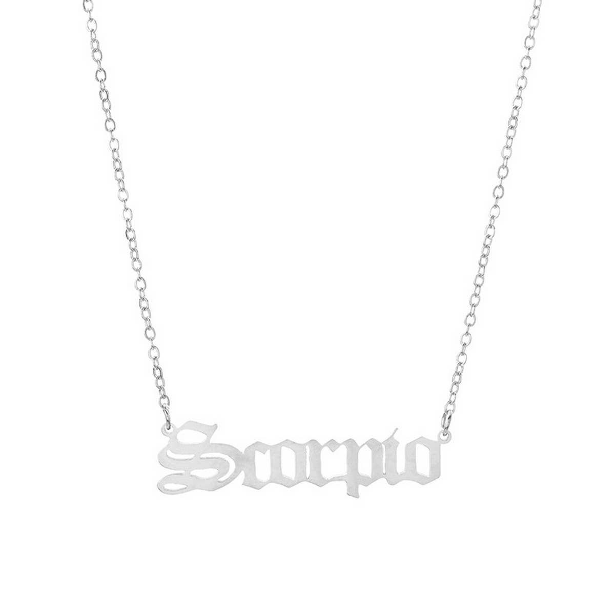 STAINLESS STEEL ZODIAC PENDANT CLAVICLE NECKLACE_CWMM2719