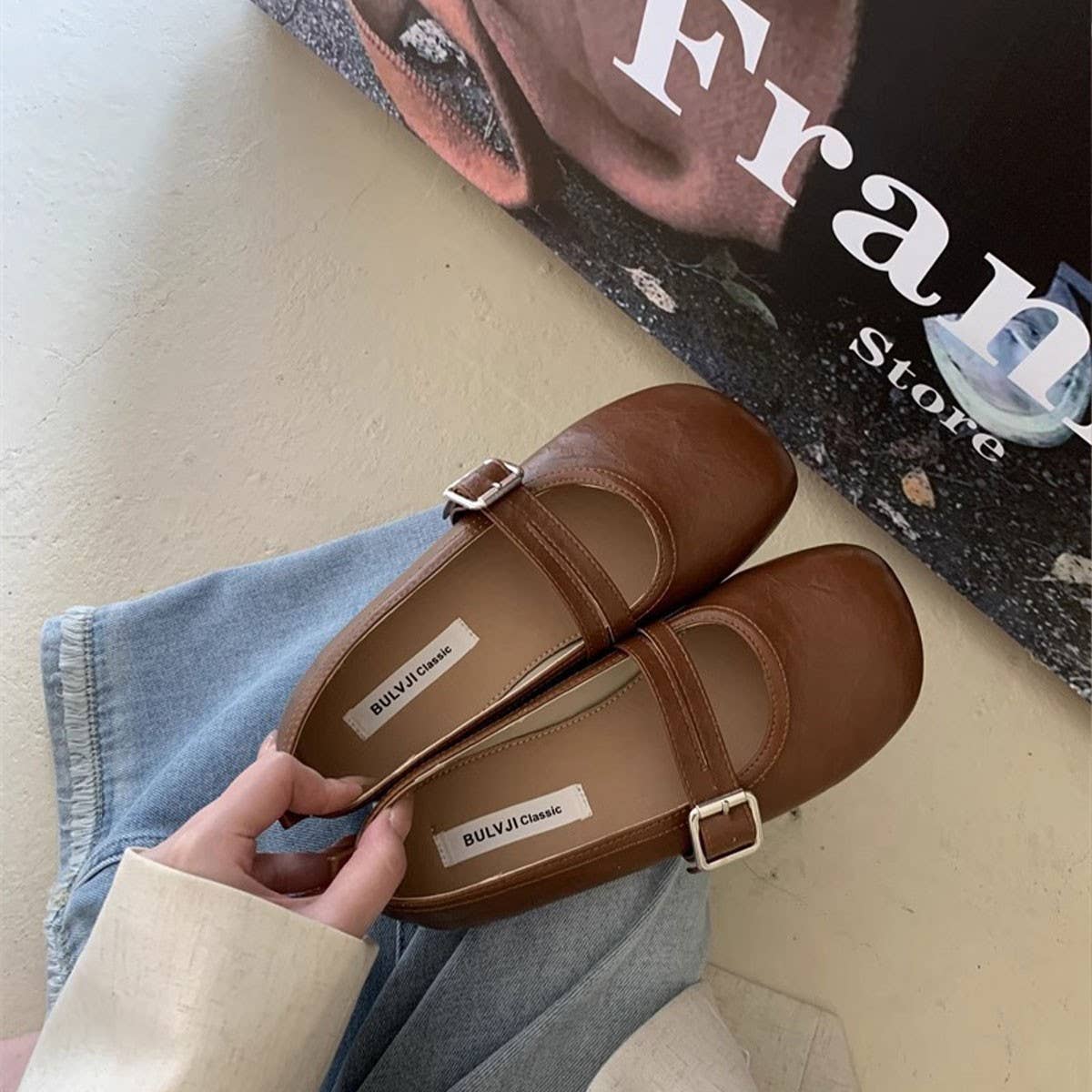 RETRO MARY JANE FLATS FOR WOMEN_CWSHF0098