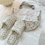 Womens Small Floral Lace Thick-Soled Slippers_Cwmm2969