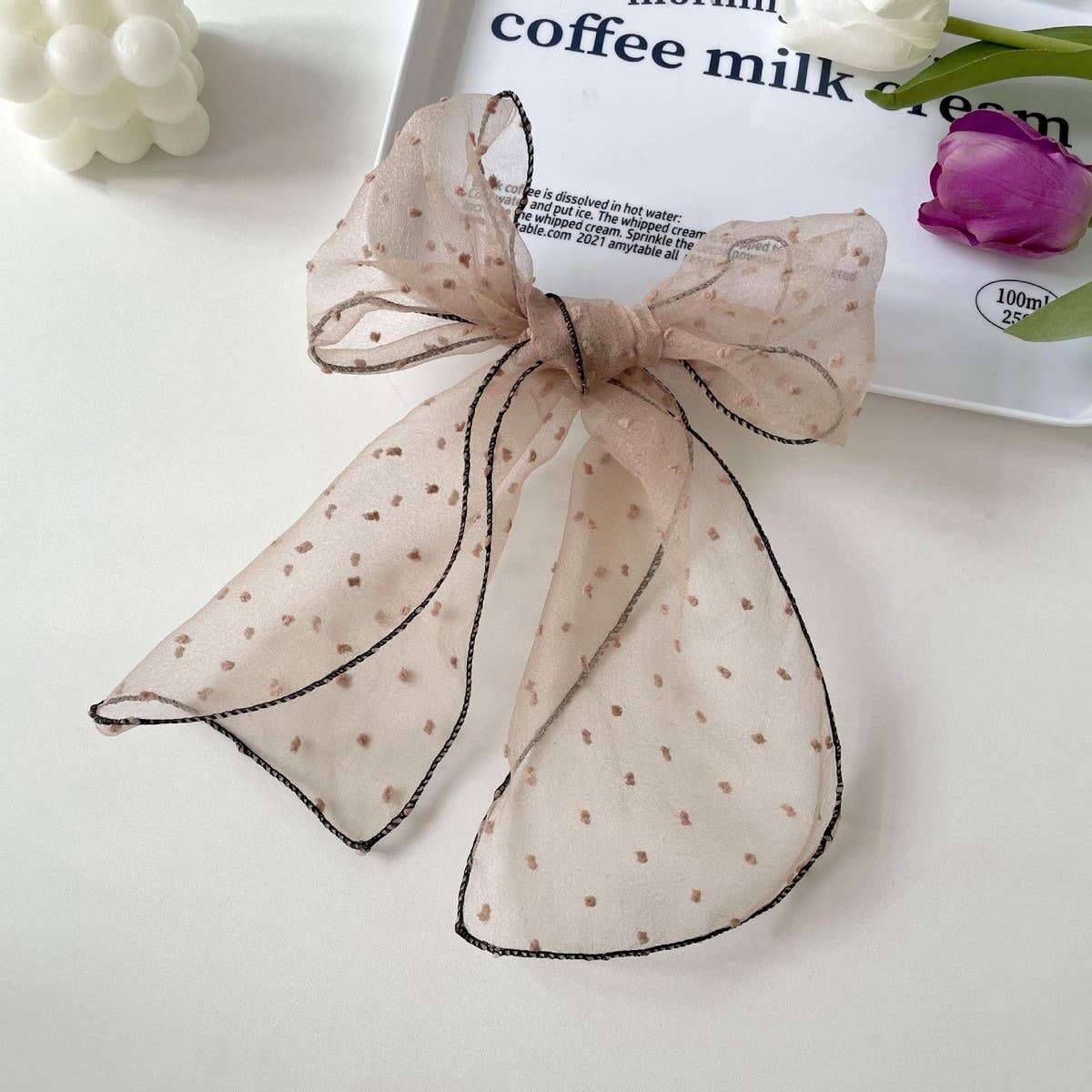 FASHIONABLE POLKA DOT BOW SCARF SCARF_CWASC0767