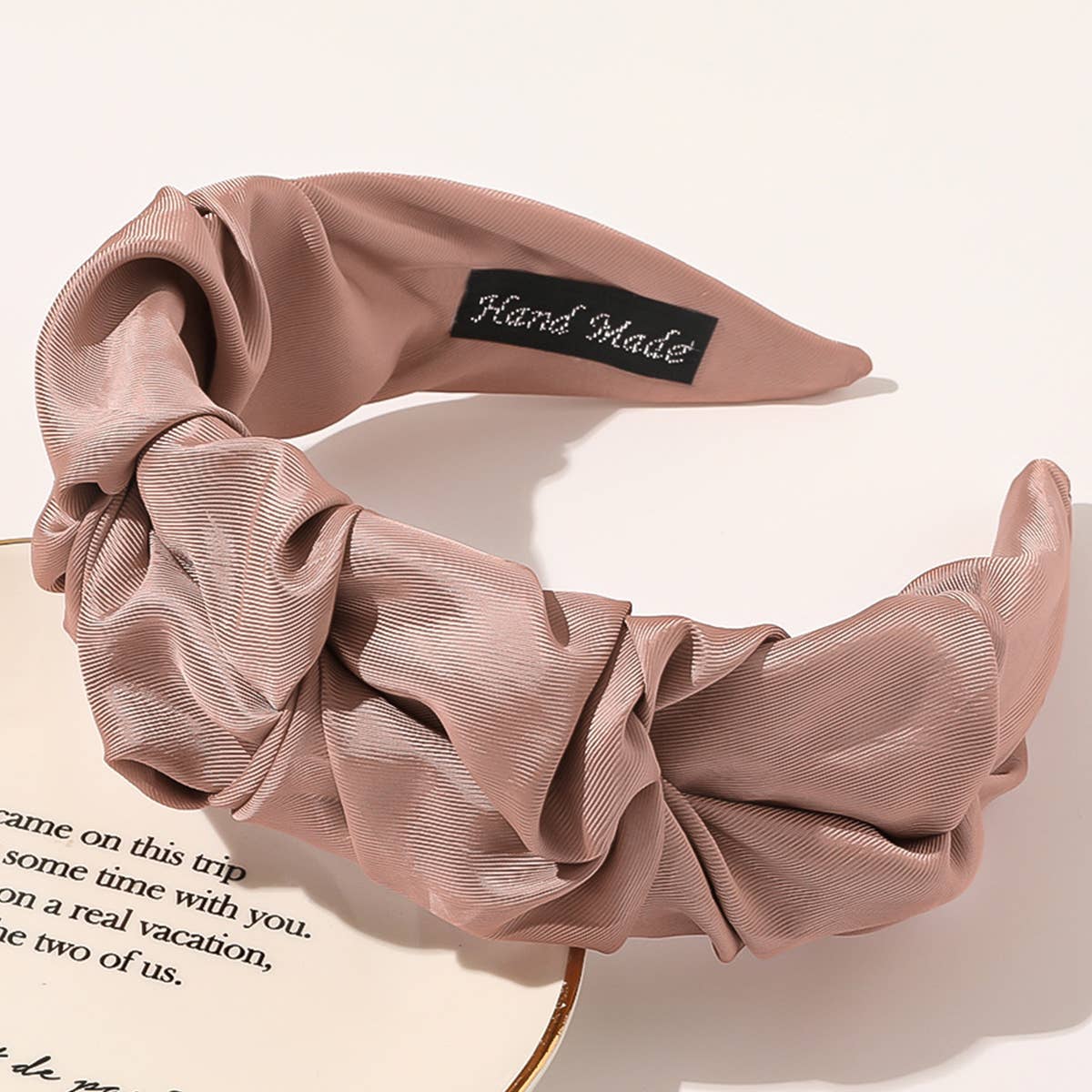 SOLID RUCHED WIDE SIMPLE CASUAL HEADBAND _CWAHA0243