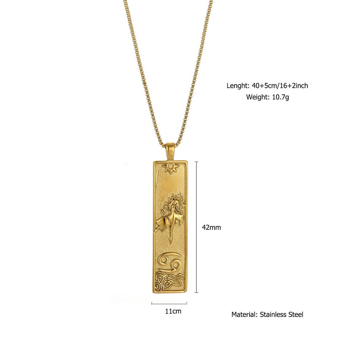 Zodiac Tag Necklace Stainless Ste Vintage Style_Cwmm8868