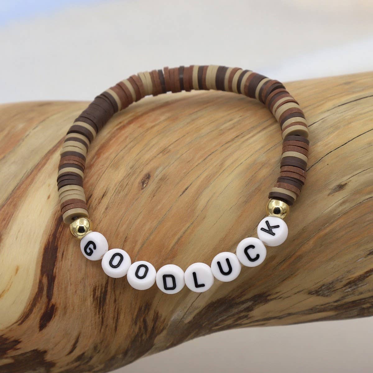 COLORFUL POLYMER CLAY LETTER BEADED BRACELET_CWMM3570