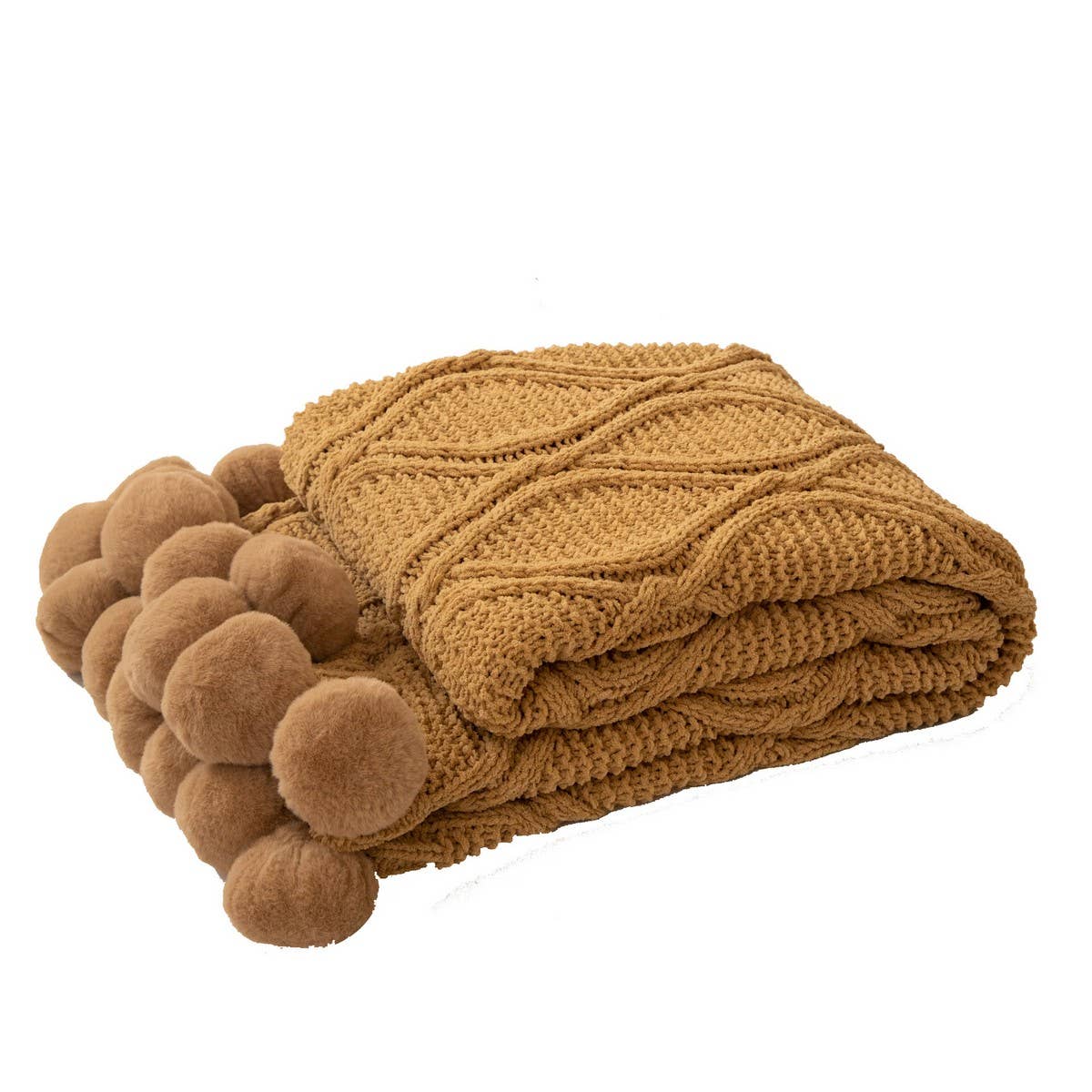 SOLID COLOR COMFORTABLE KNITTED BALL THROW BLANKET_CWMM2363