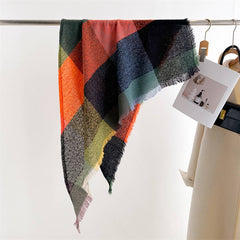 COLORFUL PLAID TASSEL SCARF FOR FALL WINTER_CWASC2764