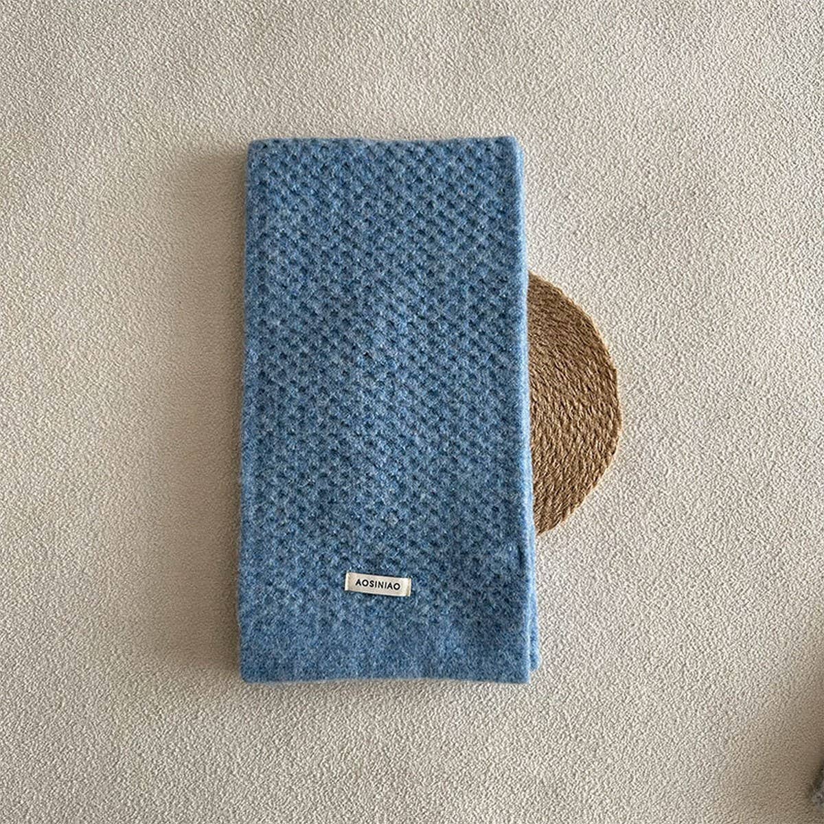 Wool Blend Knit Scarf Dual-Sided Winter Wrap_Cwasc2352