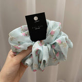 NEW EMBROIDERED FLOWERS HAIR SCRUNCHIES_CWAHA1736