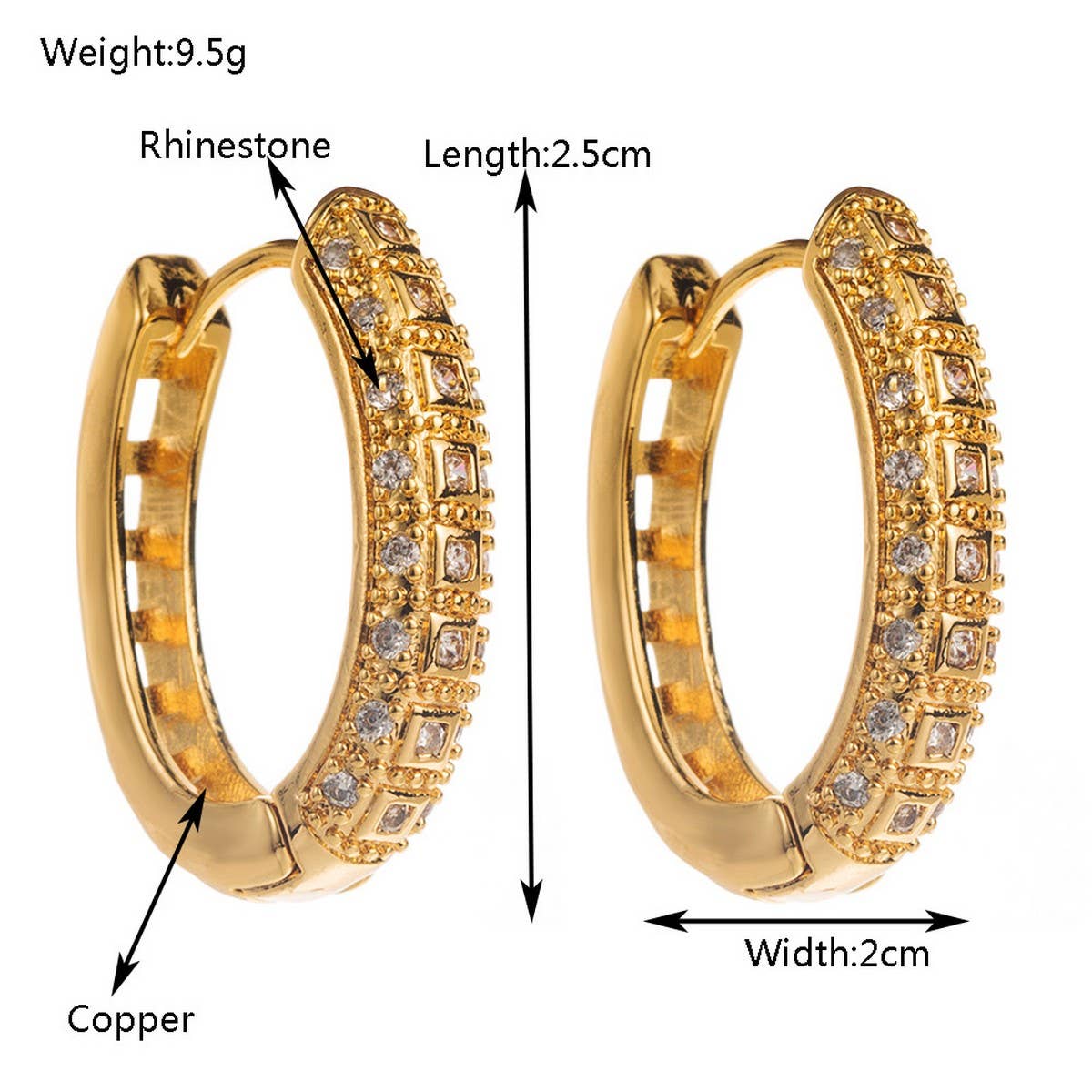 ELEGANT HOOP EARRINGS GOLD PLATED FALL STYLE_CWMM8531