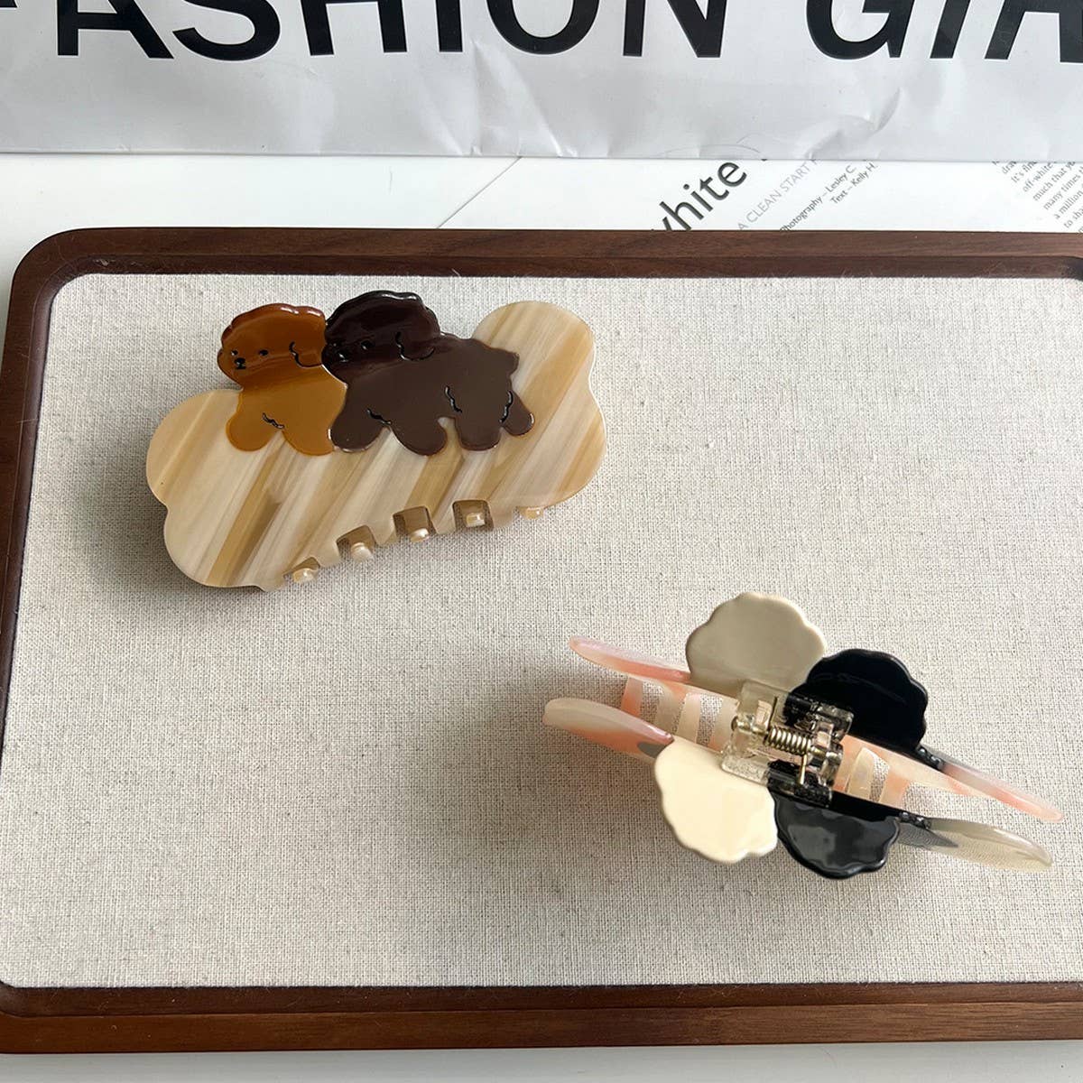 CUTE DOG ACETATE HAIR CLAW CLIP LARGE SIZE_CWAHA5975